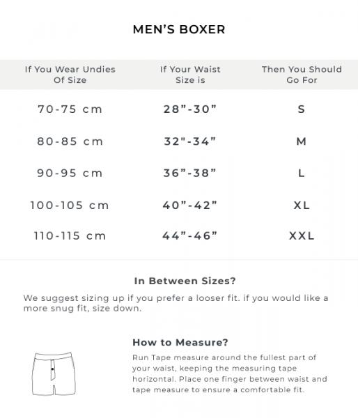 Men's Boxer shorts size guide