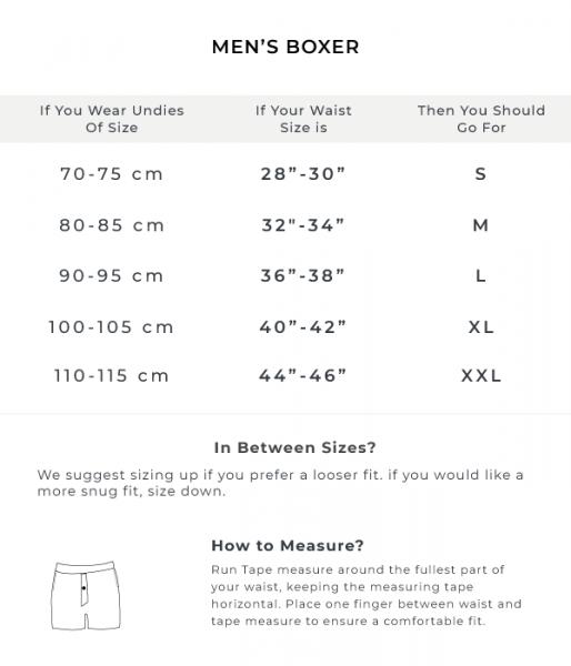 Men s Boxer shorts size guide